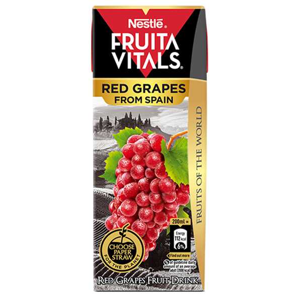 nestle fruita vitals red grapes fruit drink 200ml Product Image