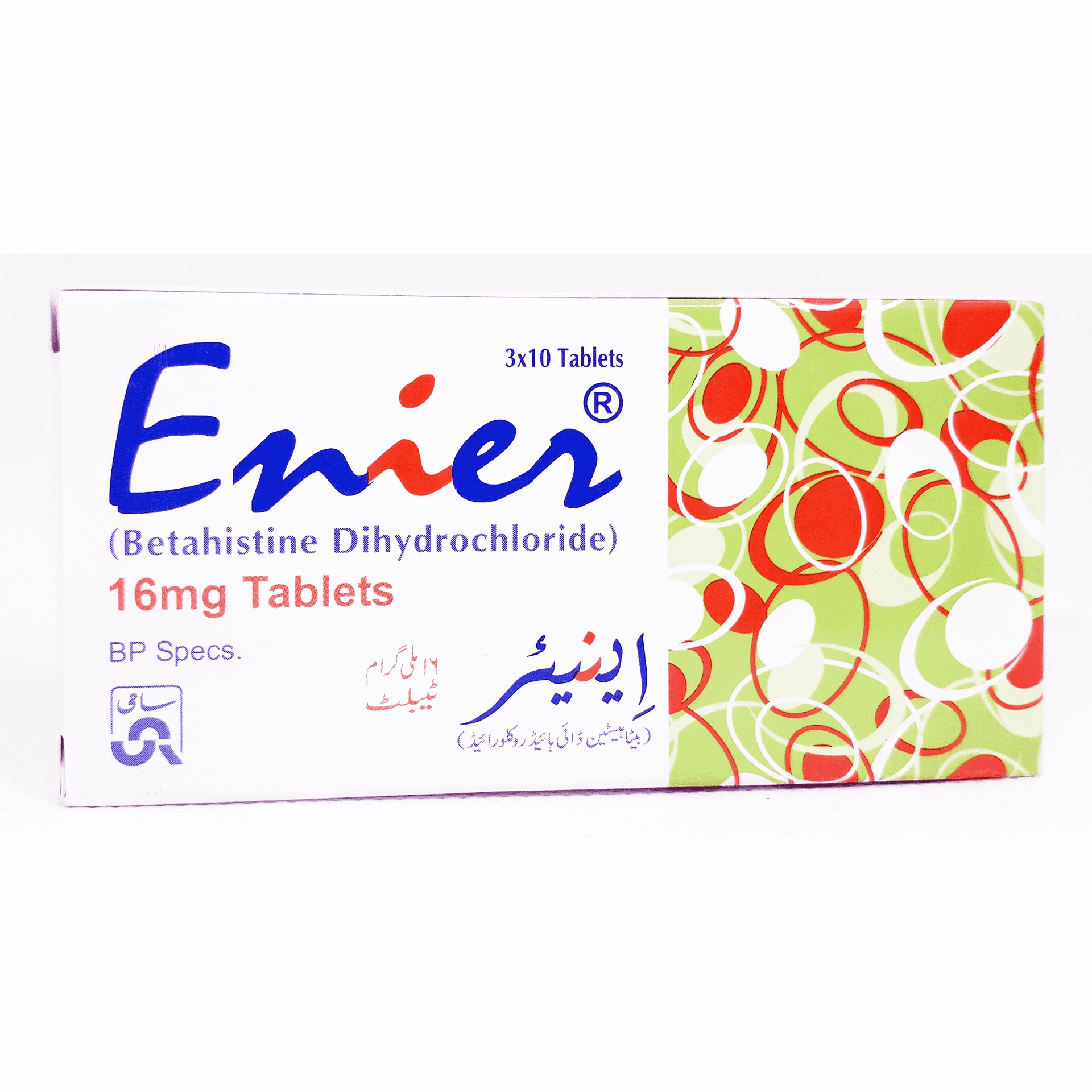 enier tablets 16mg (1 strip = 10 tablets) Product Image