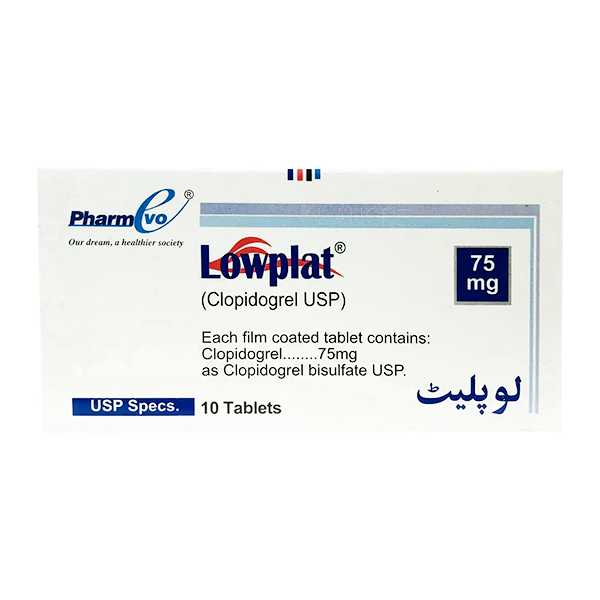 lowplat tablets 75mg (1 box = 1 strip)(1 strip = 10 tablets) Product Image