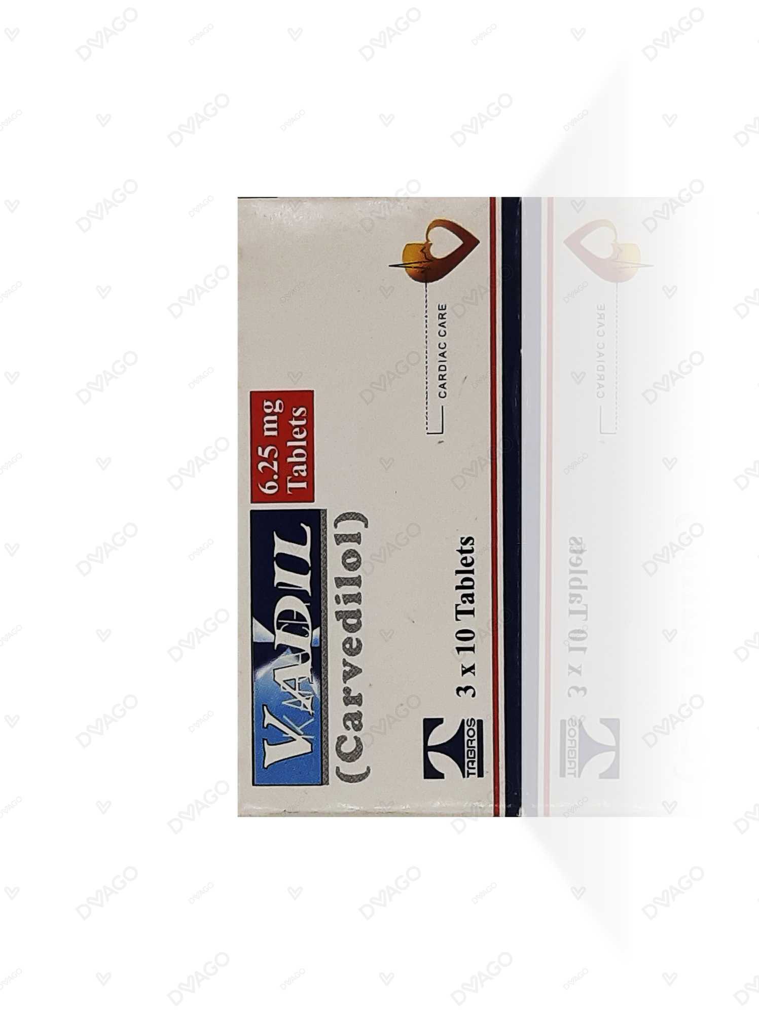 vadil tablets 6.25mg (1 strip = 10 tablets) Product Image