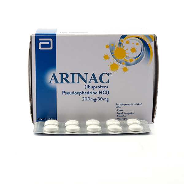 arinac tablets 200mg/30mg (1 strip = 10 tablets) Product Image