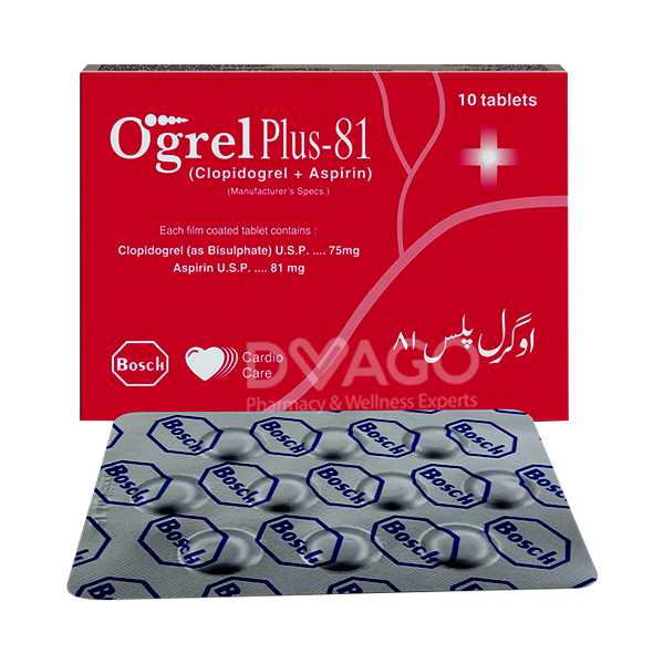 ogrel plus 81 tablets 75/81mg (1 box = 1 strip)(1 strip = 10 tablets) Product Image