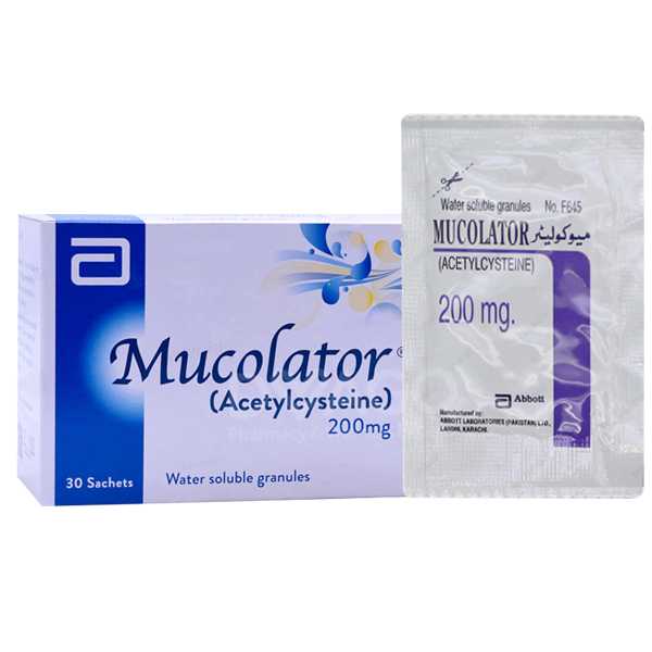 mucolator granules sachets 200mg (1 box = 30 sachets) Product Image