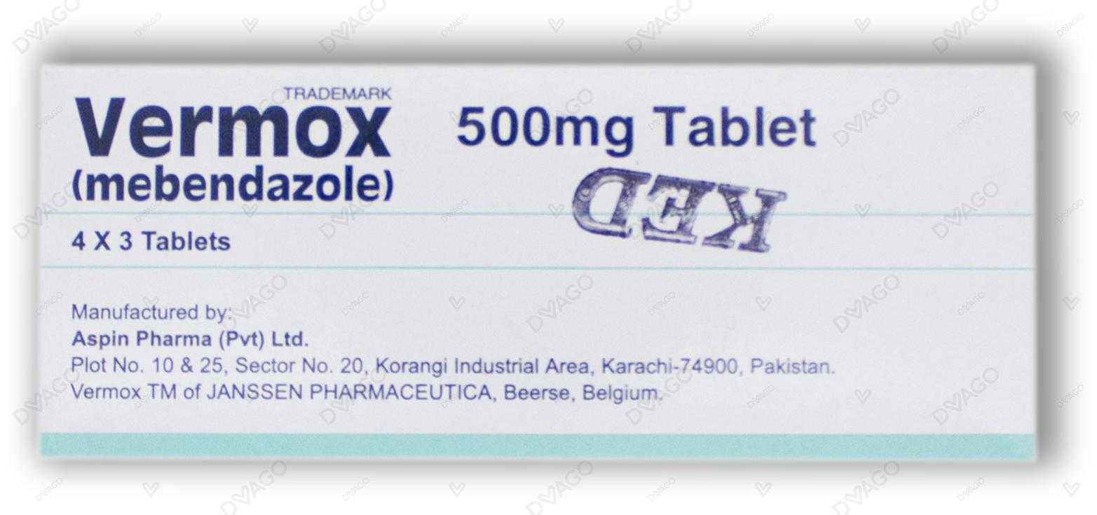 vermox tablets 500mg (1 strip = 3 tablets) Product Image