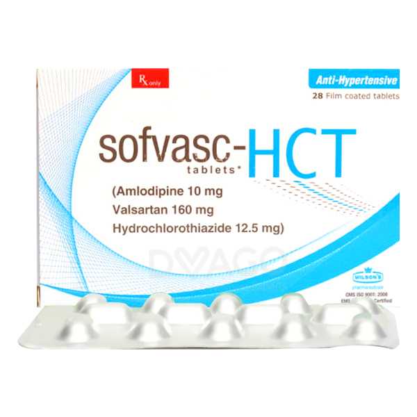 sofvasc hct tablets 10/160/12.5mg (1 strip = 14 tablets) Product Image
