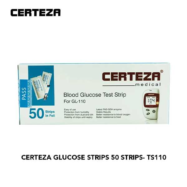 certeza ts110 glucose strips (pack of 50 strips) Product Image
