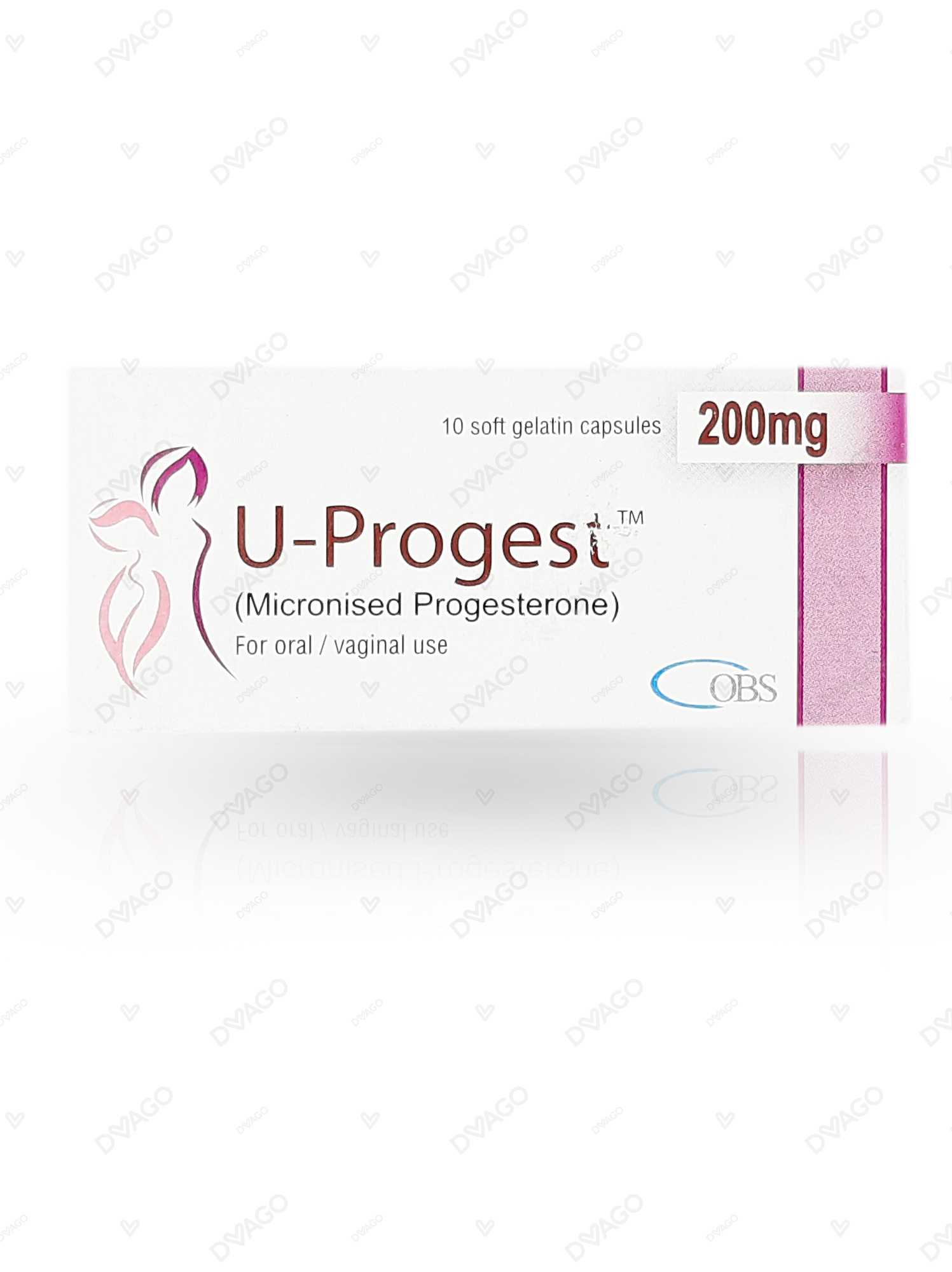 u-progest capsules 200mg  (1 box = 1 strip)(1 strip = 10 capsules) Product Image