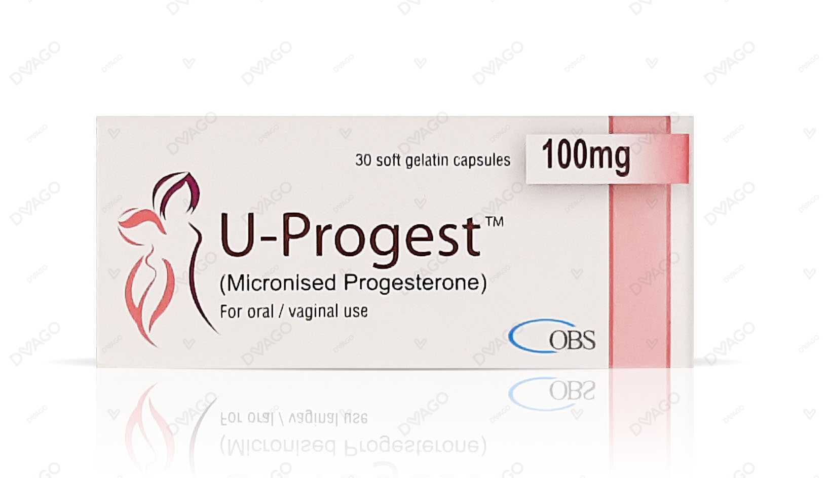 u-progest capsules 100mg (1 box = 3 strips) (1 strip = 10 capsules) Product Image