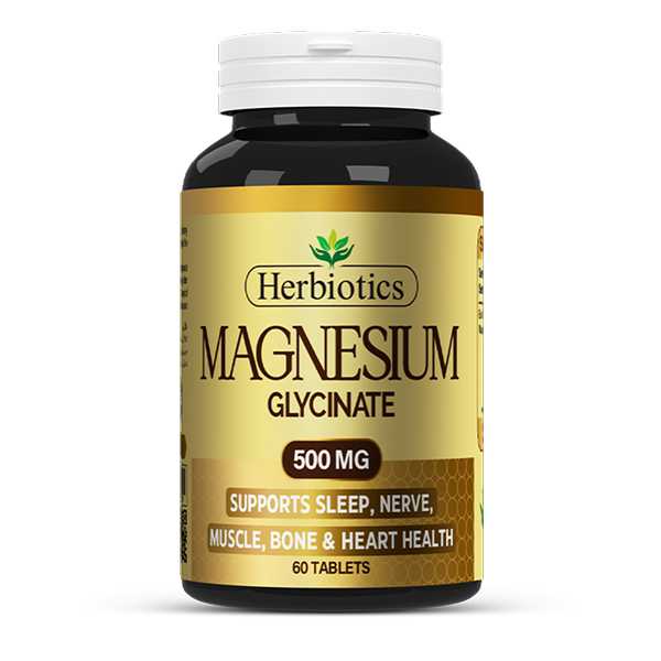 herbiotics magnesium glycinate tablets 500mg (1 bottle = 60 tablets) Product Image