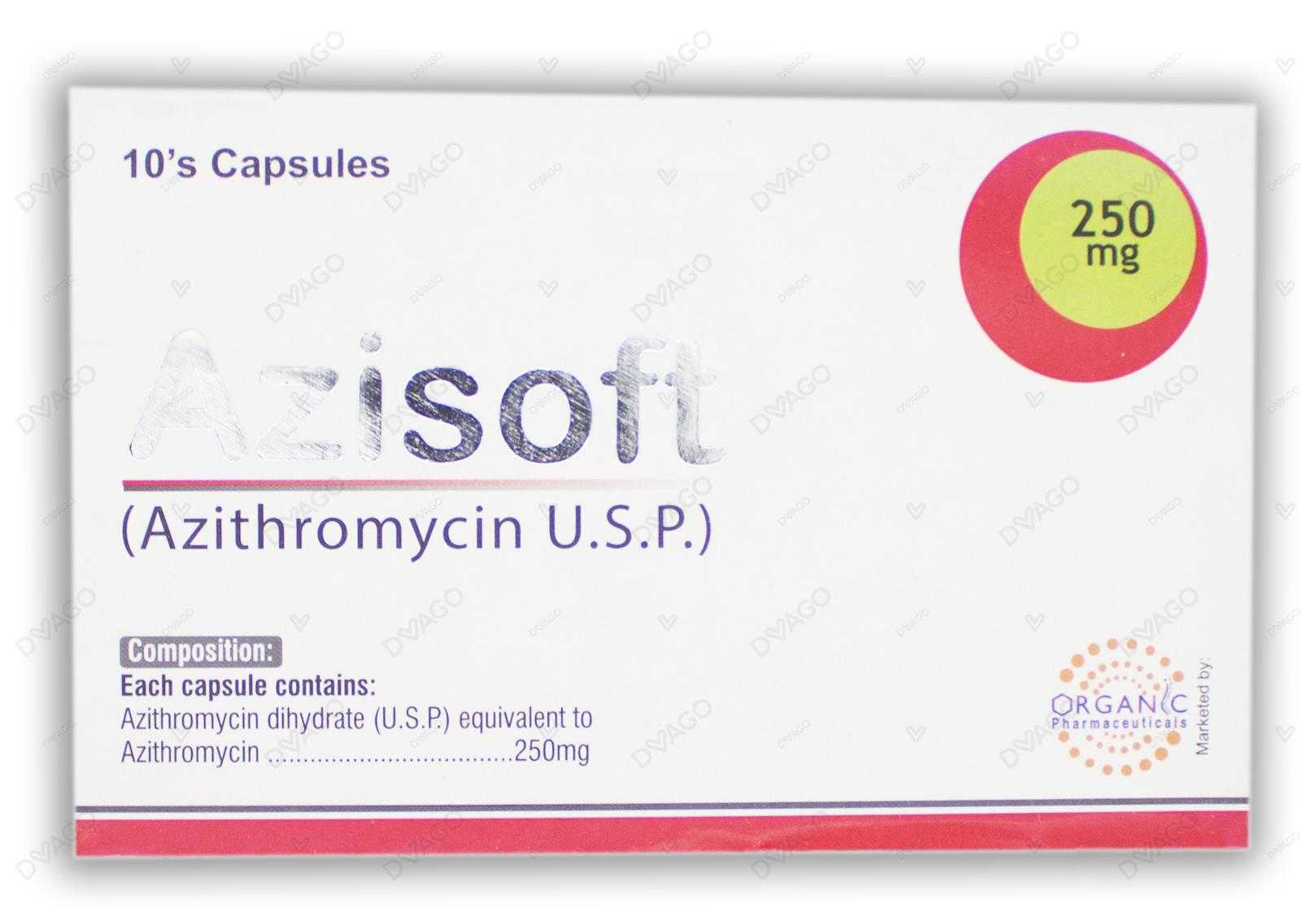 azisoft capsules 250mg (1 box = 1 strip)(1 strip = 10 capsules) Product Image