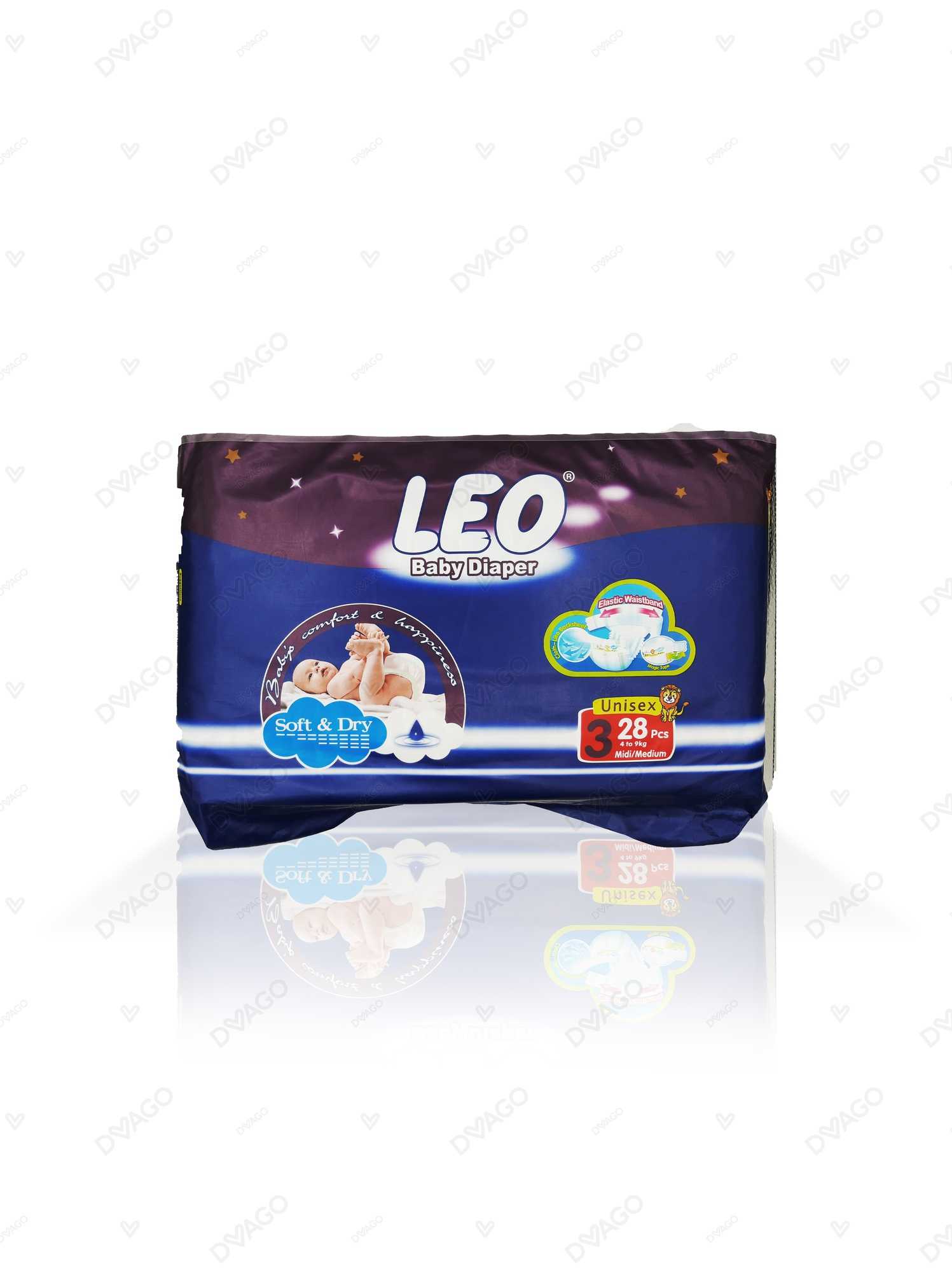 leo baby diapers regular pack medium size 3 28pcs Product Image