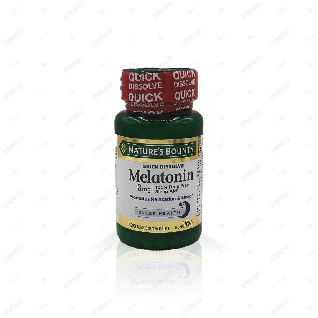 natures bounty melatonin softgels 3mg (1 bottle = 120 softgels) Product Image
