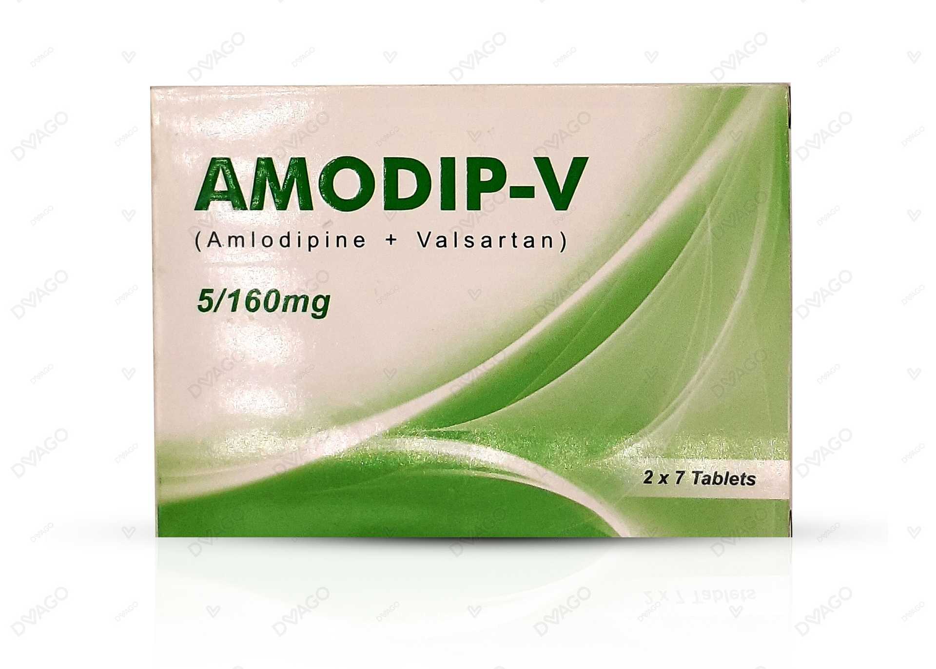 amodip-v tablets 5mg/160mg (1 box = 2 strips) (1 strip = 7 tablets) Product Image