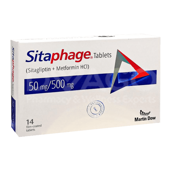 sitaphage tablets 50mg/500mg (1 strip = 7 tablets) Product Image