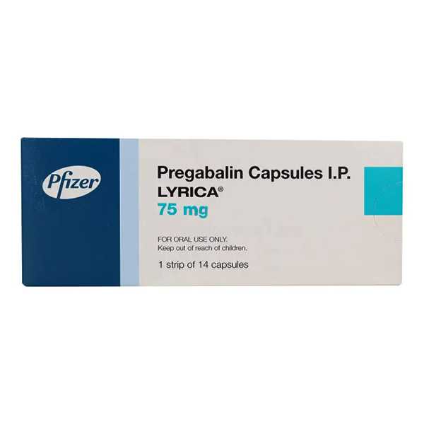lyrica capsules 75mg (1 box = 1 strip)(1 strip = 14 capsules) Product Image