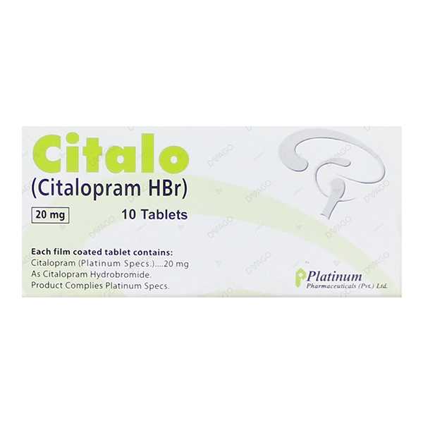 citalo tablets 20mg (1 box = 1 strip)(1 strip = 10 tablets) Product Image