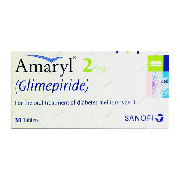 amaryl tablets 2mg (1 box = 3 strips) (1 strip = 10 tablets) Product Image