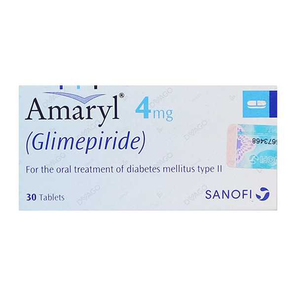 amaryl tablets 4mg (1 strip = 10 tablets) Product Image