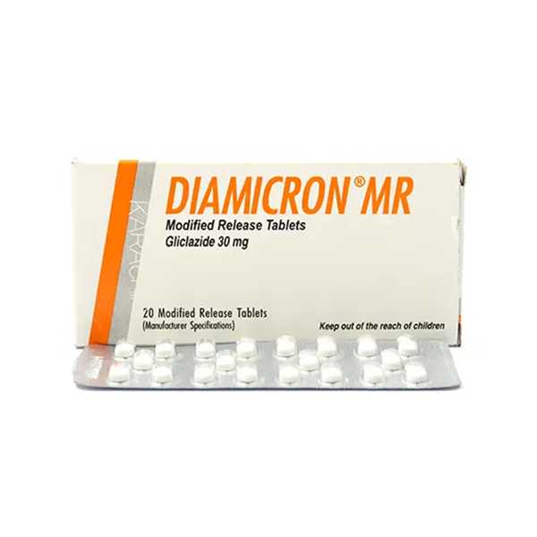 diamicron mr tablets 30mg (1 box = 1 strip)(1 strip = 20 tablets) Product Image