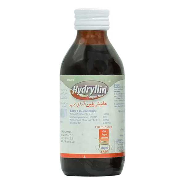 hydryllin sugar free syrup 120ml Product Image