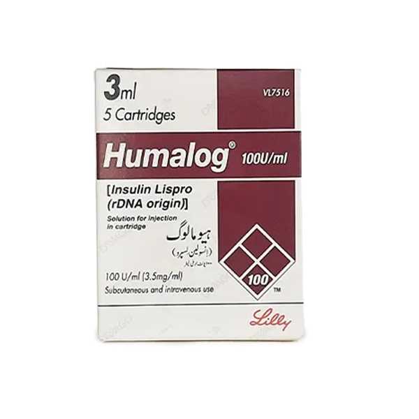 humalog lispro 3ml injection 100u/ml cartridges  (1 box = 1 injection) Product Image