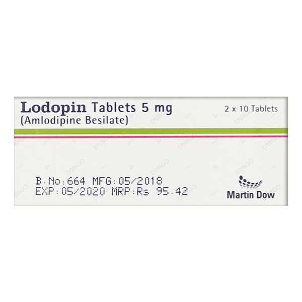 lodopin tablets 5mg (1 strip = 10 tablets) Product Image