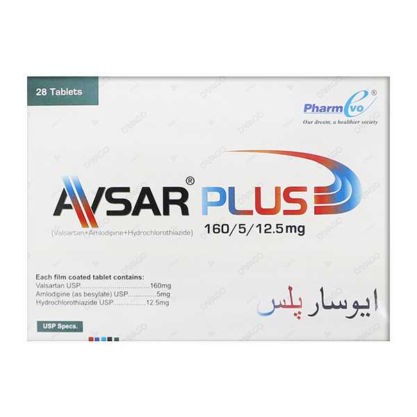 avsar plus tablets 160mg/5mg/12.5mg (1 box = 4 strips) (1 strip = 7 tablets) Product Image
