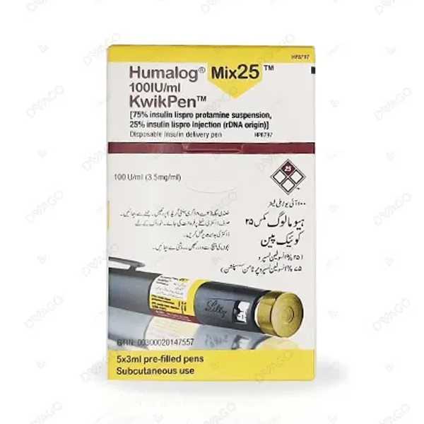 humalog mix 25 kwikpen injection 100u/ml  (1 box = 5 injection) Product Image