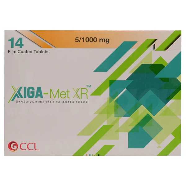 xiga-met xr tablets 5mg/1000mg (1 box = 2 strips) (1 strip = 7 tablets) Product Image