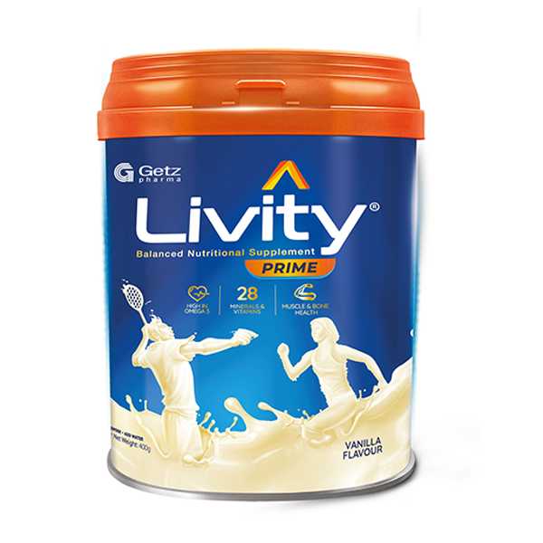 livity balanced nutritional vanilla flavour supplement 400g Product Image