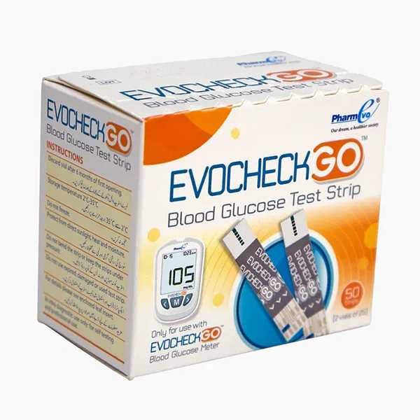 evocheck go blood glucose test strips (box = 50 test strips) Product Image
