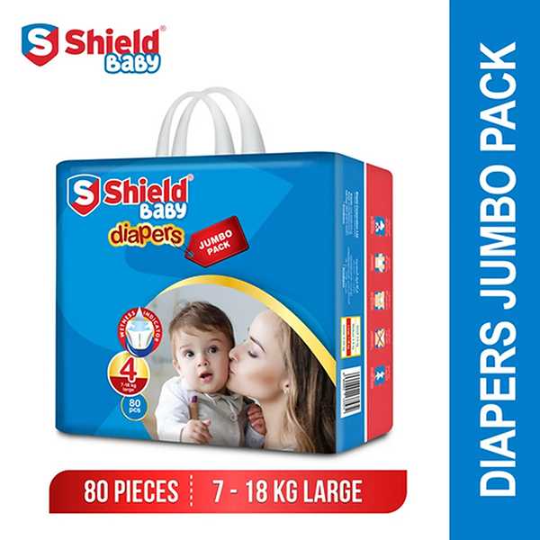 shield baby diapers large pack jumbo size 4 80pcs Product Image