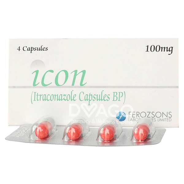 icon capsules 100mg (1 box = 1 strip)(1 strip = 4 capsules) Product Image