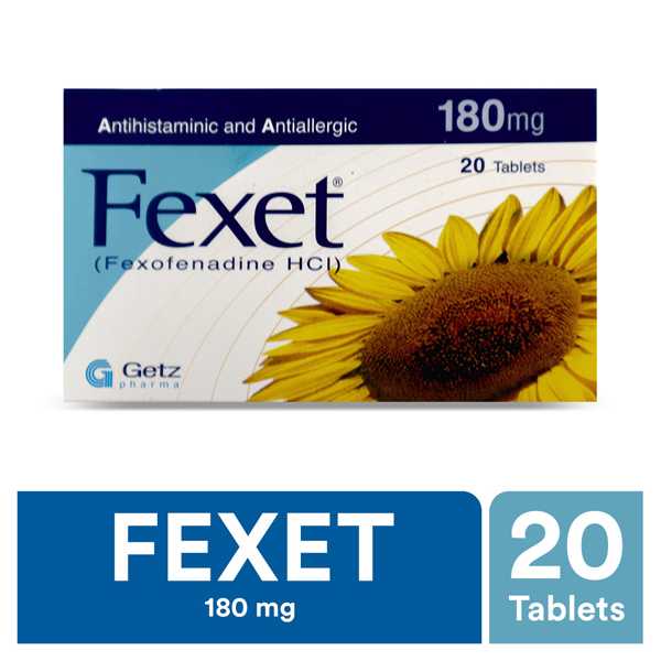 fexet tablets 180mg (1 strip = 10 tablets) Product Image