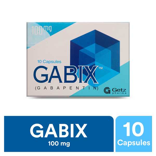 gabix capsules 100mg (1 box = 1 strip)(1 strip = 10 capsules) Product Image