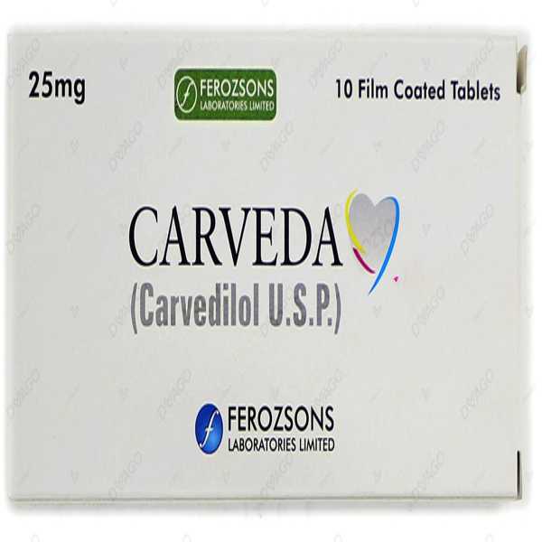 carveda tablets 25mg (1 box = 1 strip)(1 strip = 10 tablets) Product Image