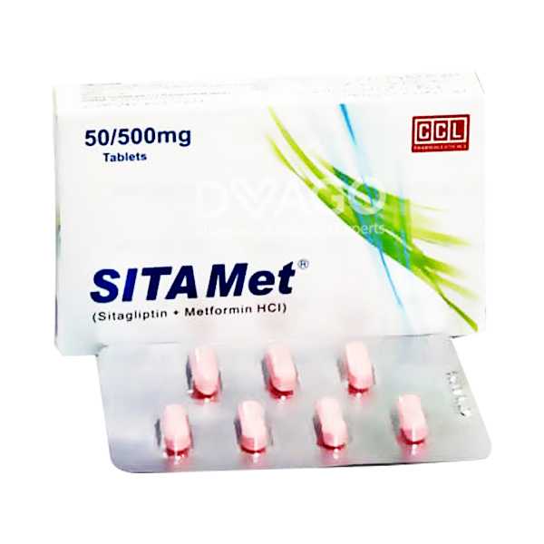 sita-met tablets 50/500mg (1 strip = 7 tablets) Product Image
