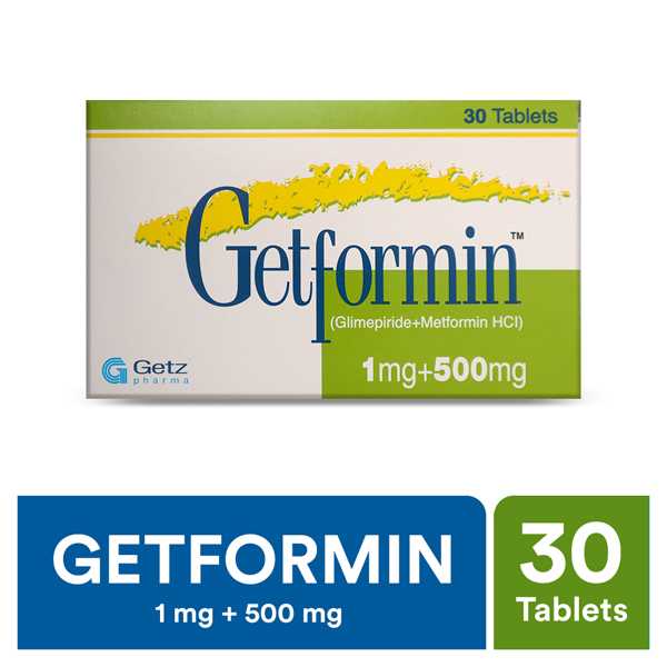 getformin tablets 1/500mg (1 strip = 10 tablets) Product Image