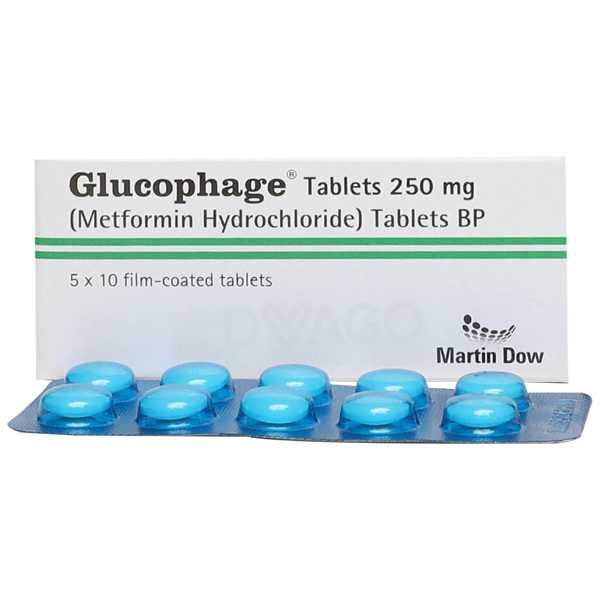 glucophage tablets 250mg (1 strip = 10 tablets) Product Image
