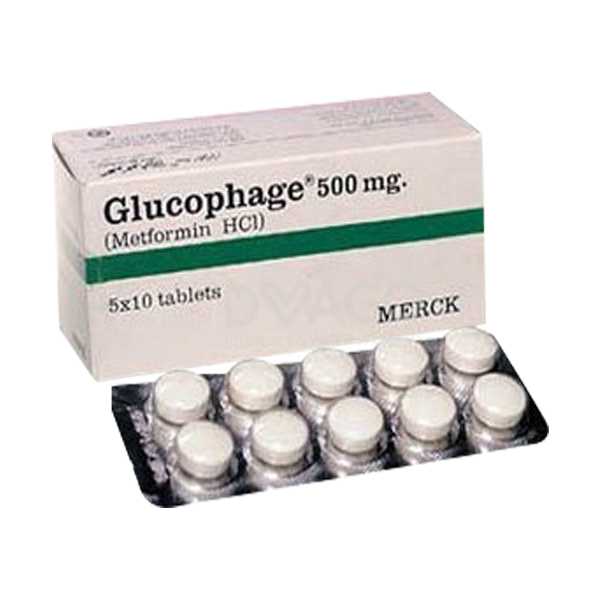 glucophage tablets 500mg (1 box =  5 strips) (1 strip = 10 tablets) Product Image