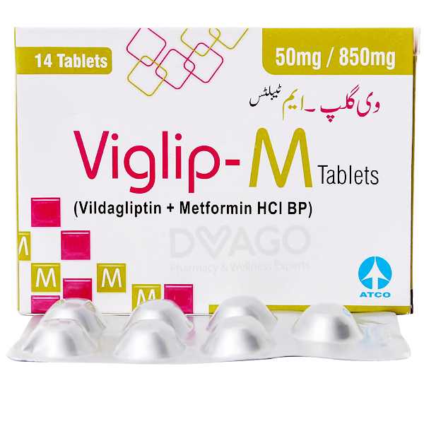 viglip-m tablets 50mg/850mg (1 box = 2 strips) (1 strip = 7 tablets) Product Image