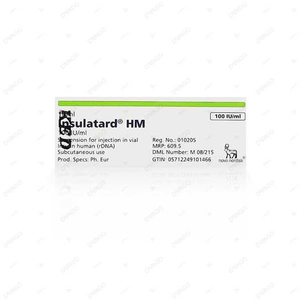 insulatard hm injection 100iu/ml 10ml (1 box = 1 injection) Product Image