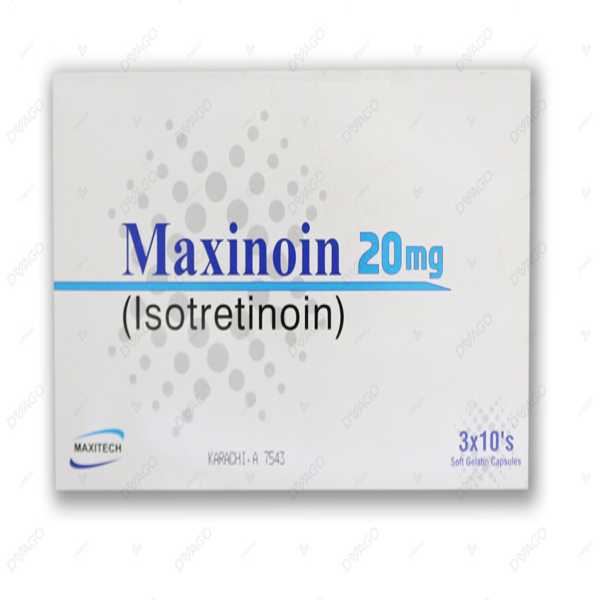 maxinoin capsules 20mg (1 strip = 10 capsules) Product Image