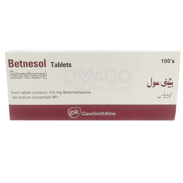 betnesol tablets 0.5mg (1 strip = 10 tablets) Product Image