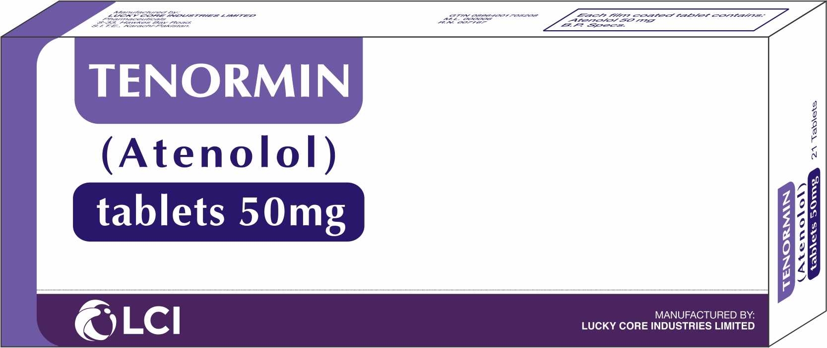 tenormin tablets 50mg (1 box = 1 strip)(1 strip = 21 tablets) Product Image