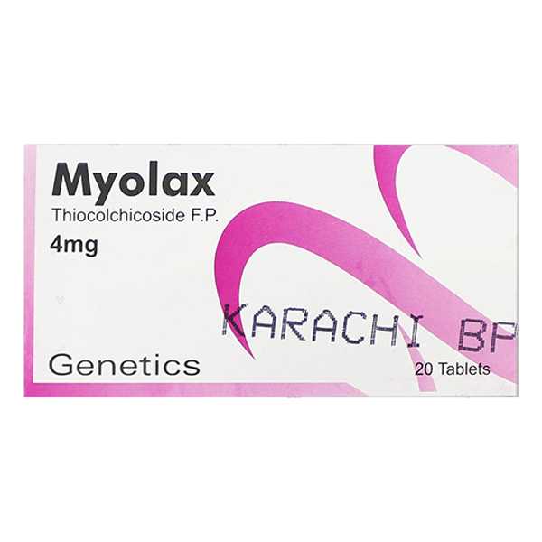 myolax tablets 4mg  (1 strip = 10 tablets) Product Image